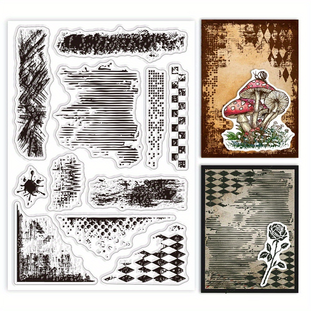Image of 1sheet Vintage Texture Background Clear Stamps For Cards Making Mark Background Clear Stamp Seals Transparent Stamps For Diy Scrapbooking Photo Album Journal