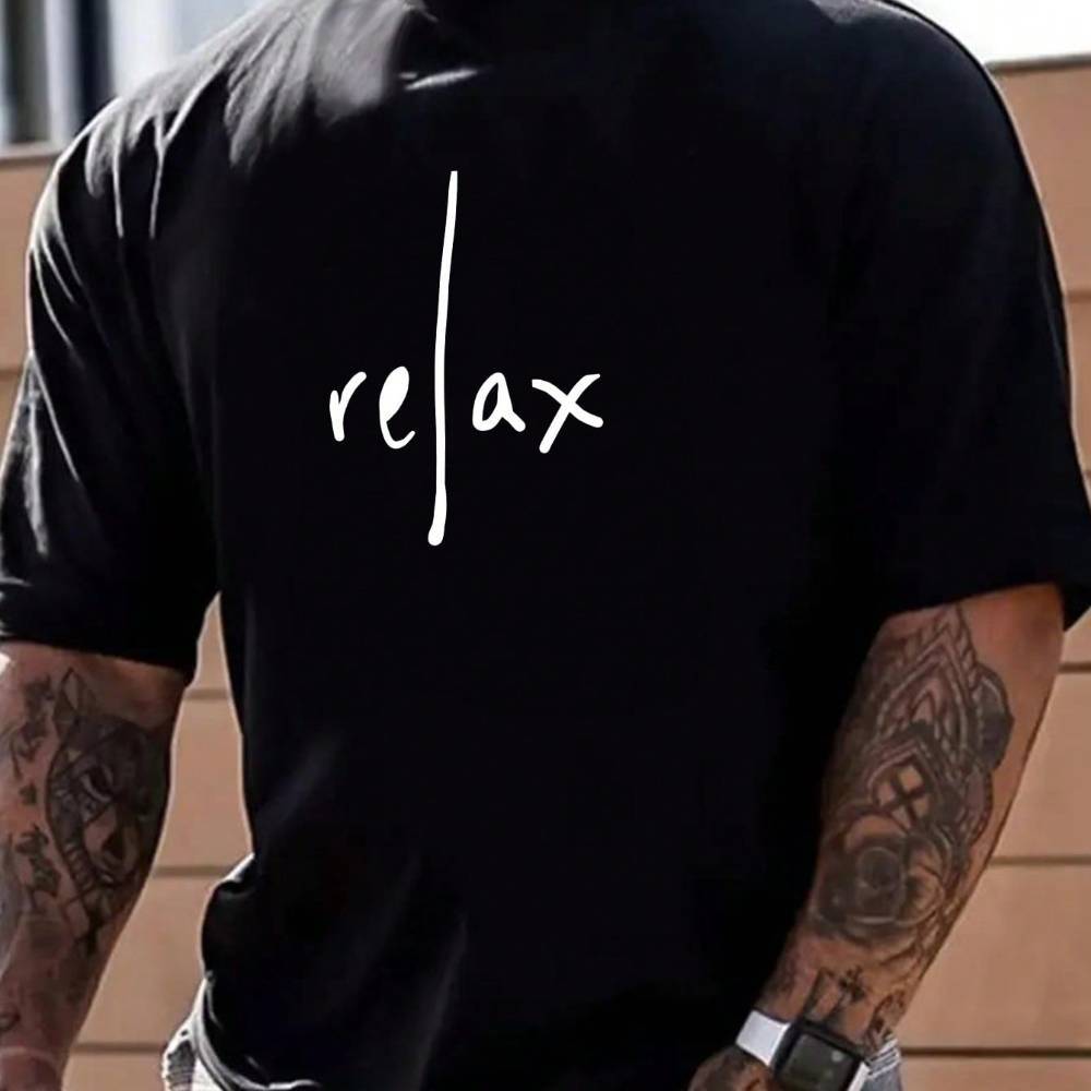 

Men's Plus Size Letter Printed Oversized Drop Shoulder T-shirt