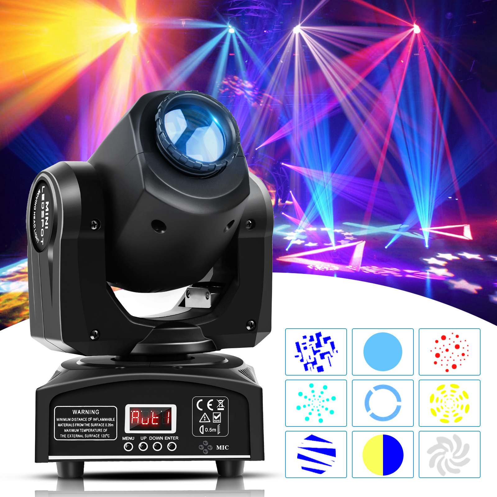 

Moving Head Party Light Rgbw 8 Pattern Shake Disco Light With Dmx Control Sound Activated Spotlight For Church Wedding Live Show Moving Head Lights