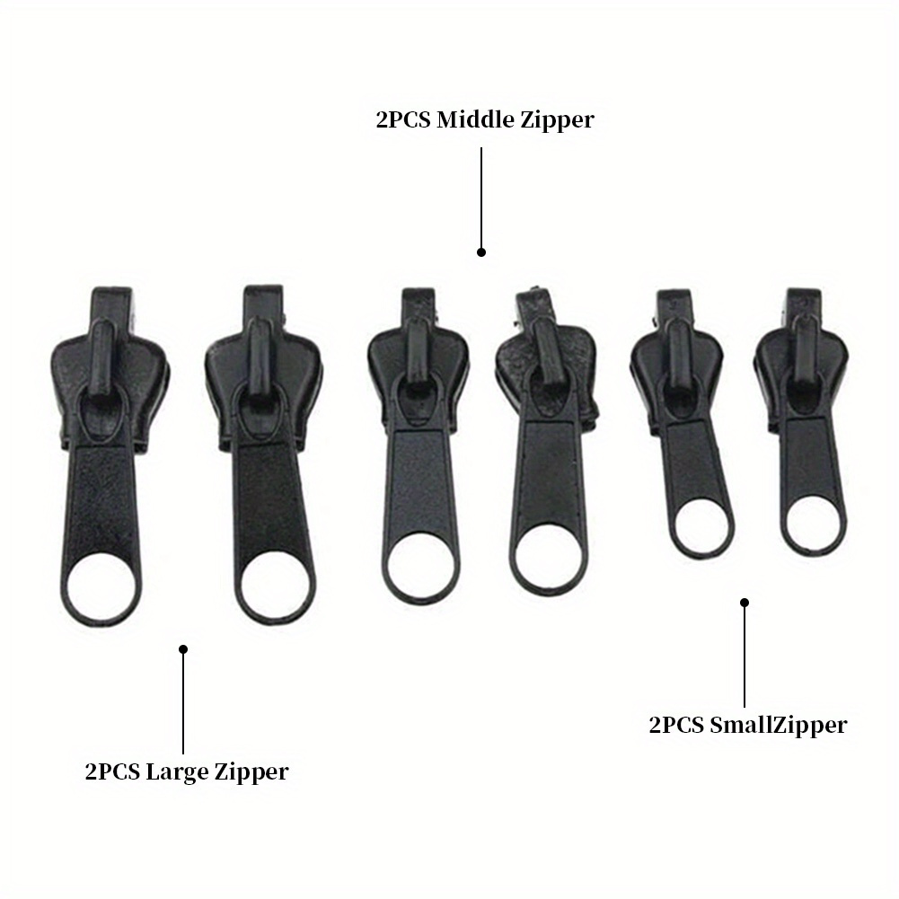 6pcs Instant Zipper Kit with Universal Design & Multiple Sizes, Replacement Zippers, Travel Accessories, Essential for Travel and Outings