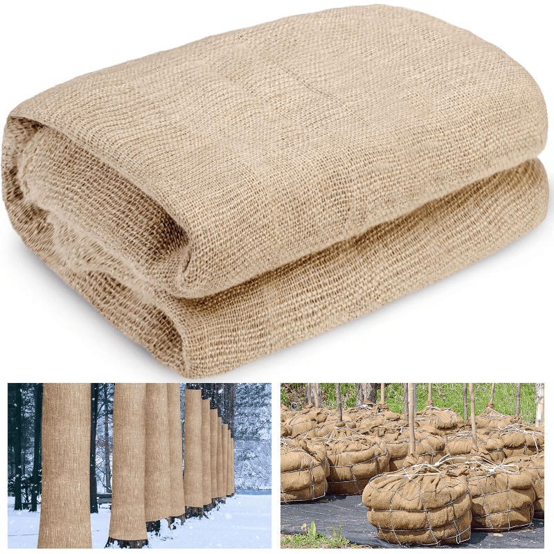 

Burlap Plant Covers For Winter Protection – 45"x15' Natural Burlap Frost Blanket For Trees, Shrubs & Garden – Textile Plant Wrap For Freeze, Snow, And Frost Defense