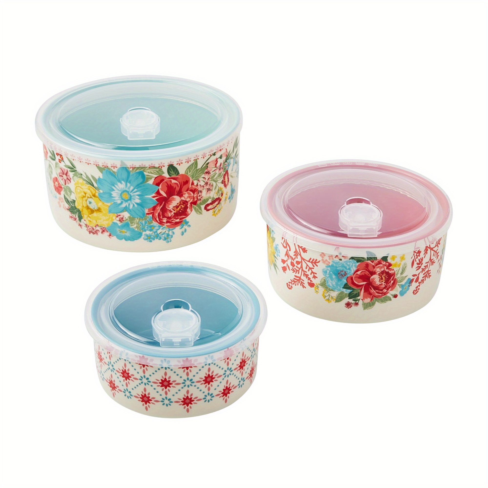 

Fancy 6-piece Round Ceramic Bake & Store Nesting Bowls Set