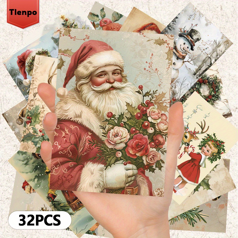 

Tlenpo 32-pack Vintage Christmas Postcard Collection, Black - Holidays Mailing Souvenirs, Tree And Seasonal , 4x5.7 Inch