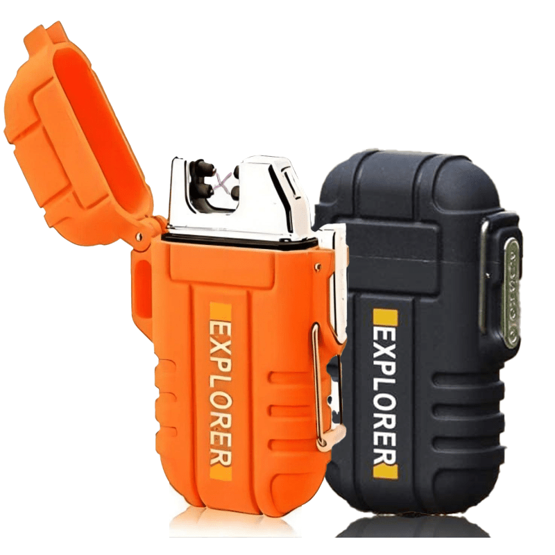 TEMU Electric Plasma Lighter, Dual (2-pack) Flameless Usb Rechargeable Lighter, For Gift Box (orange Black)