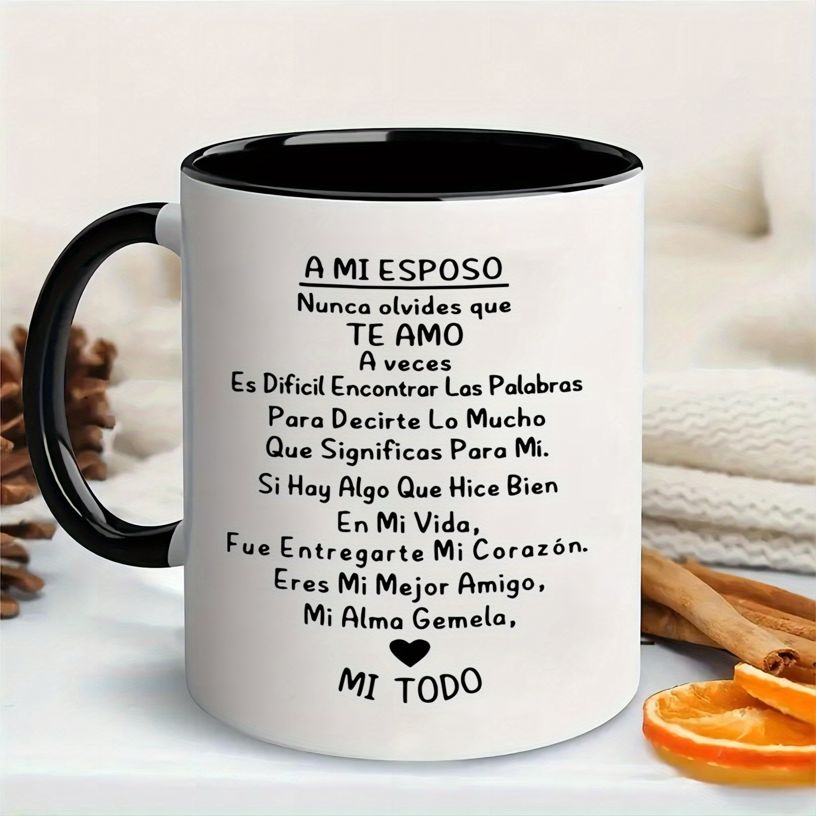 

1pc, Nunca Olvides Que Mug, 11oz Ceramic Coffee Mug - Reusable, Winter Drinkware Gift, Safe & Comfortable Grip, Room Decor, Home Decor, Valentines Day Anniversary Gifts For Men