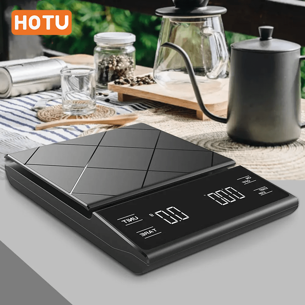 

Hotu Digital Coffee Scale With Timer - Weighing Scale For Drip Espresso, Food, Kitchen Use – Backlit Lcd Display, Battery Powered, No Battery Included, , Lightweight – 1pc