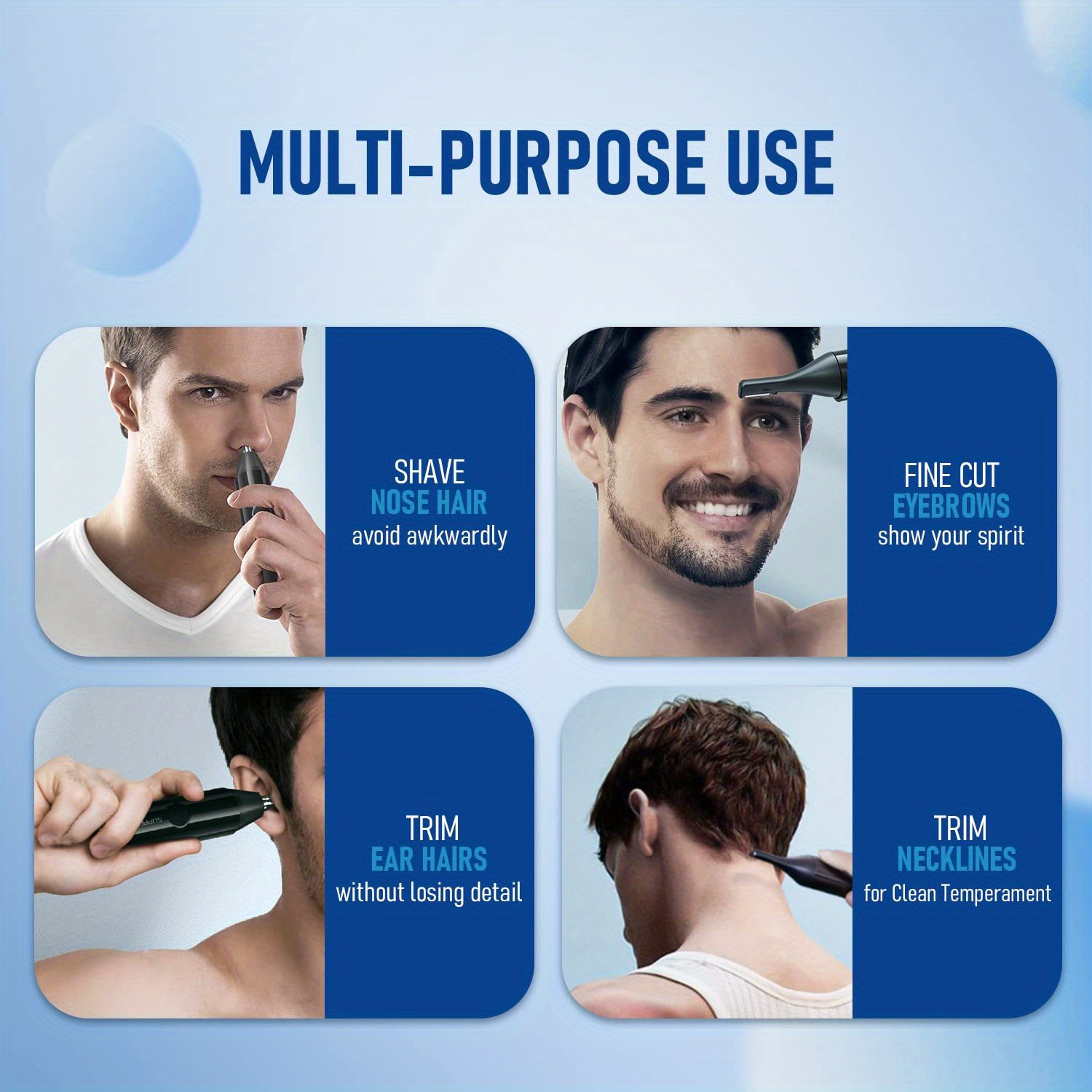 rechargeable usb c nose trimmer nose ear hair trimmer for men with wet dry precision   eyebrow facial hair trimmer kit new version Product details 0