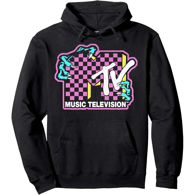 

Mtv Checkered Logo Hoodie Pullover Hoodie