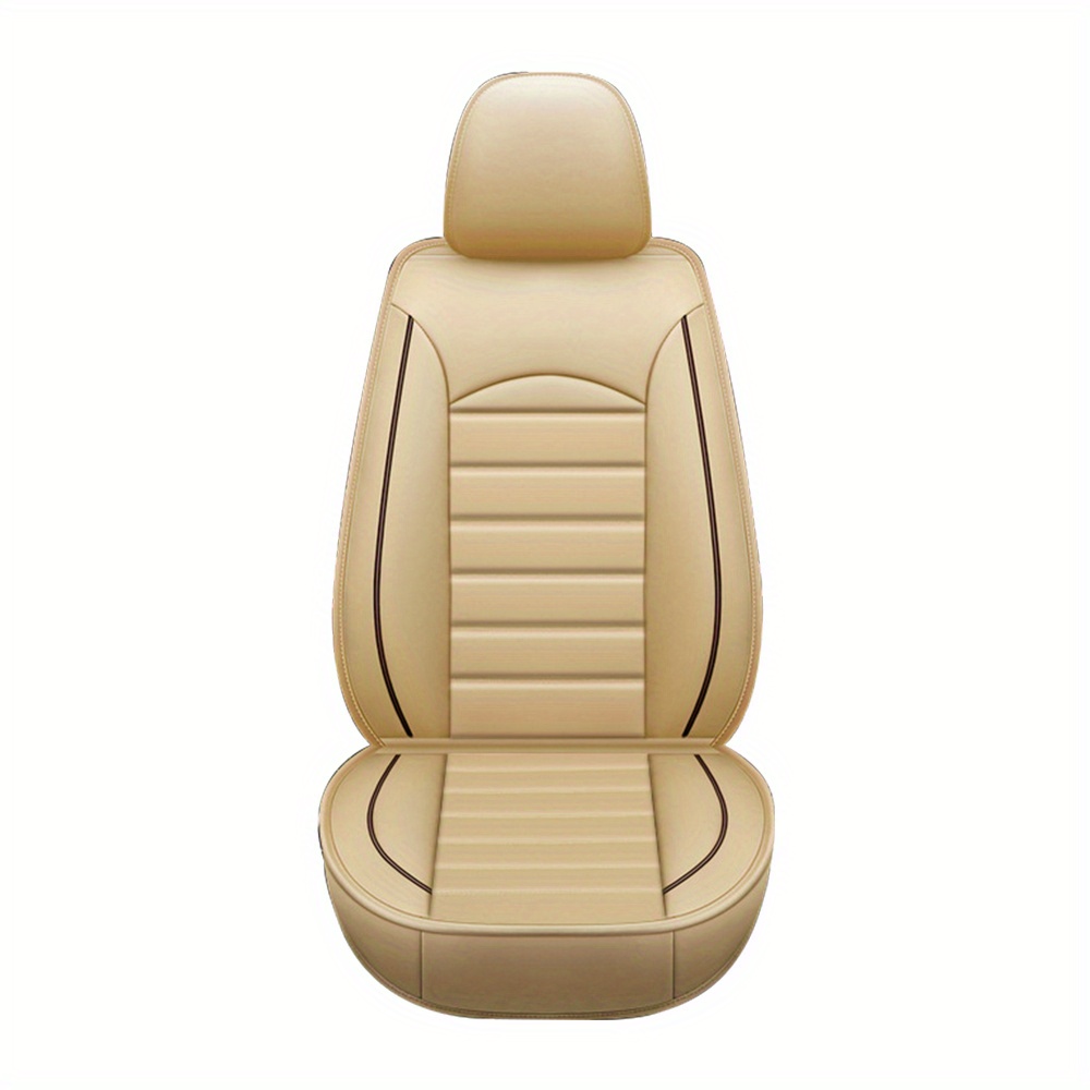 TEMU Universal Premium Leather Car Seat Covers 5-sits Luxury Vehicle Seat Cushion Full Set Protector Cushion Waterproof Interior Accessories