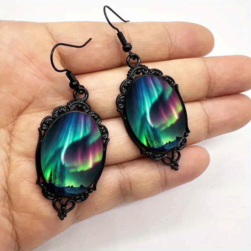 

Vintage Elegant Colourful Black Dangle Earrings, Perfect Gift For Halloween, Christmas, Birthday Party