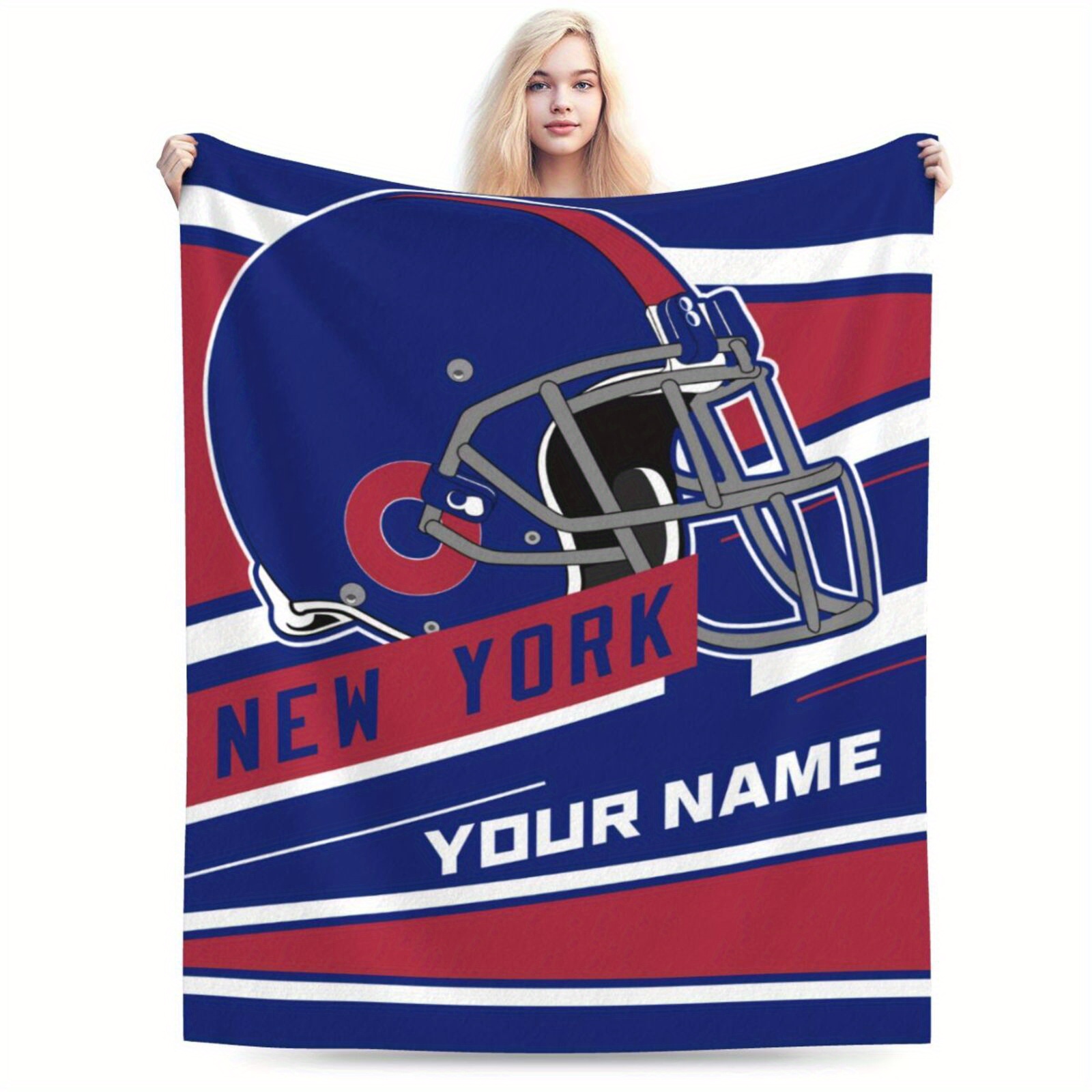 

Personalized New Football Flannel Throw Blanket - Soft, Lightweight & Customizable With Name - Travel, Home Sofa Bed - Ideal Gift For Sports Fans