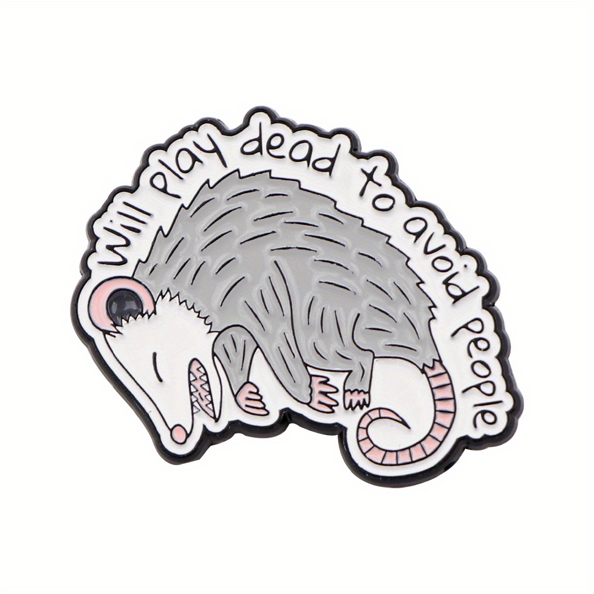 E-shop DMLSKY Niedliche Opossum Emaille Anstecknadel Brosche - Zinklegierung, modisches Reversabzeichen, Rucksackzubehör, einzigartiges Geschenk für