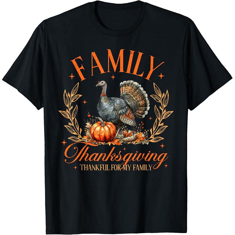 

Thanksgiving 2024 Thankful Group Autumn Turkey T-shirt