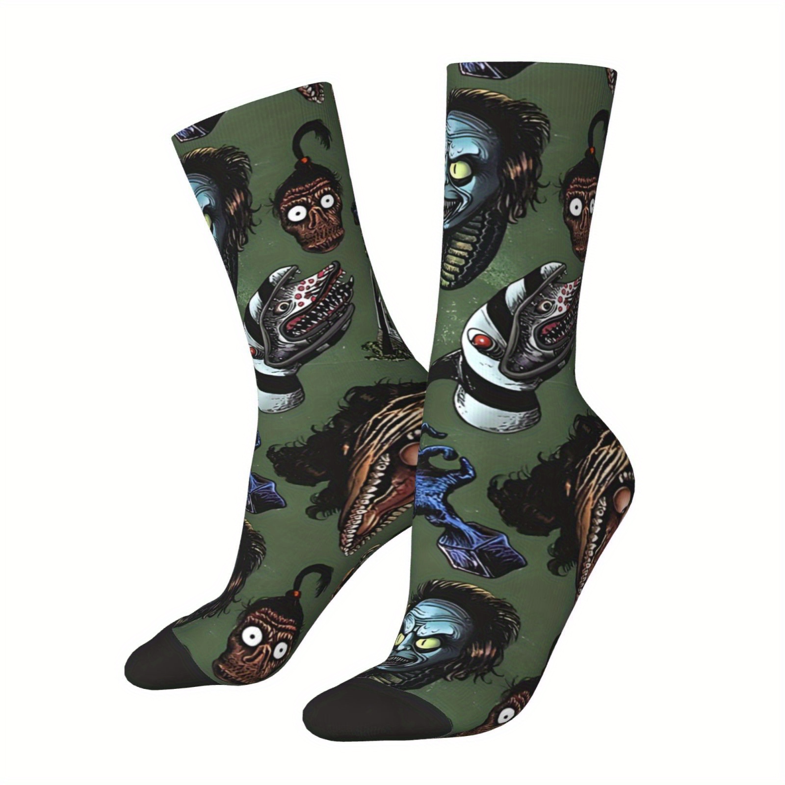 

1 Pair Funny 's Socks Horror Retro Hip Hop Novelty Seamless Crew Crazy Sock Gift Printed