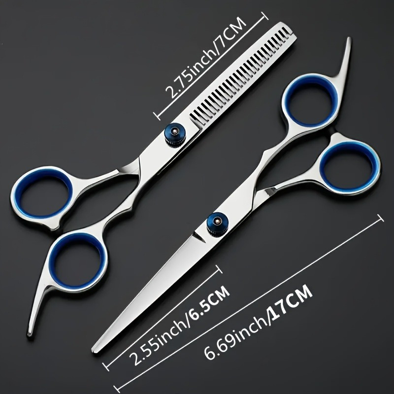 

2 Pieces/ Set Of Hair Styling Tools Set Stainless Steel Barber Scissors Hair Thinning Scissors Hair Trimming Tools Professional Barber Scissors Barber Salon Home Women's Scissors Home Personal