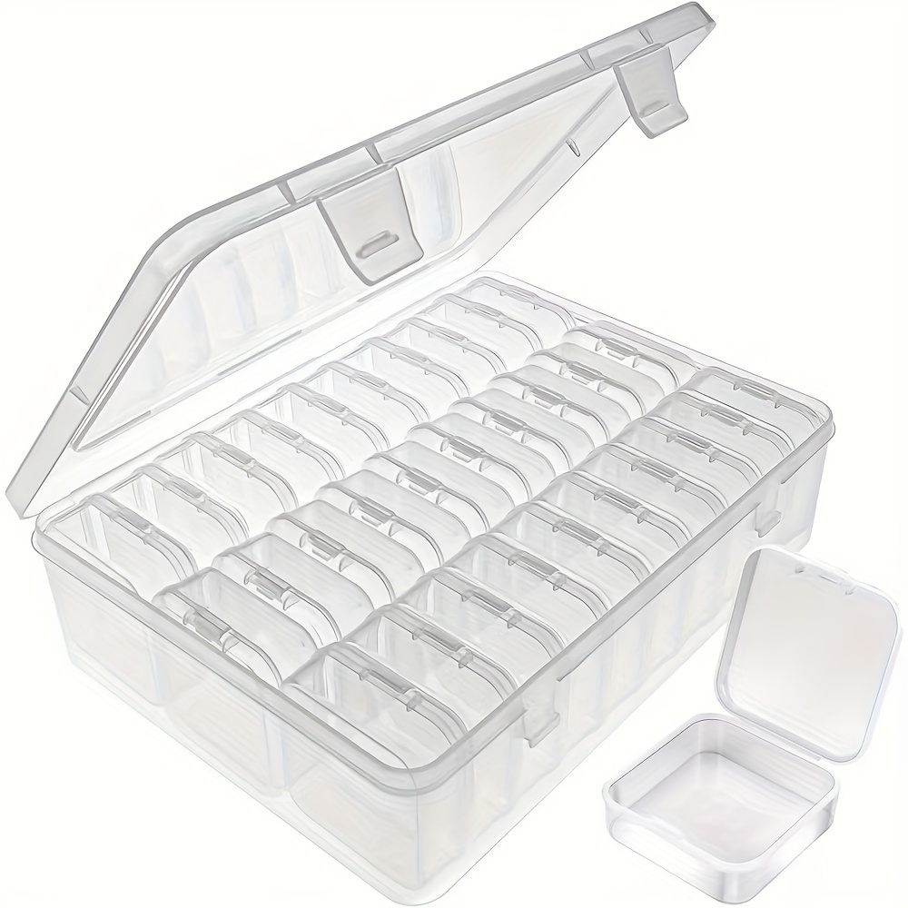 

30-compartment Clear Plastic Organizer Box With Bonus Small Containers - Beads, Jewelry & Craft Supplies - Solution, Jewelry Organizer