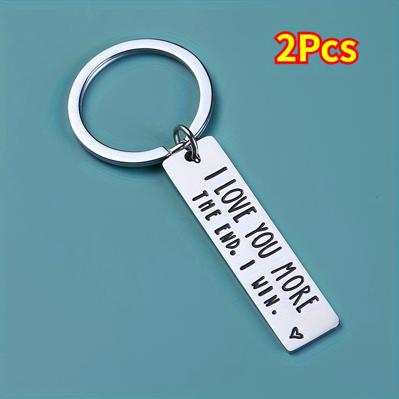 

2pcs Stainless Steel Keychains, Family Gifts, Gifts For Couples, For Friends, Family, Boyfriends, And Husbands, Valentine's Day Gifts