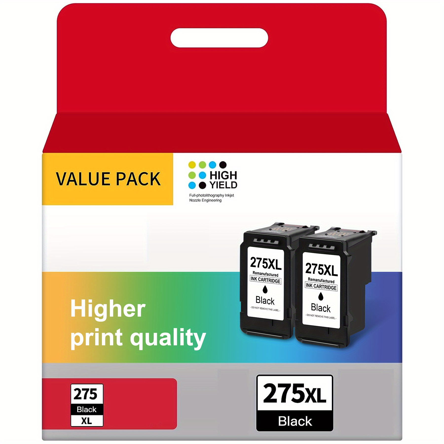 

275xl 276xl Ink Cartridges Black For Ink 275 Ink 276 For Pg-275 Cl-276 Ink Cartridges Compatible For Tr4720 Tr4722 Ts3500 Ts3520 Printers 2 Pack