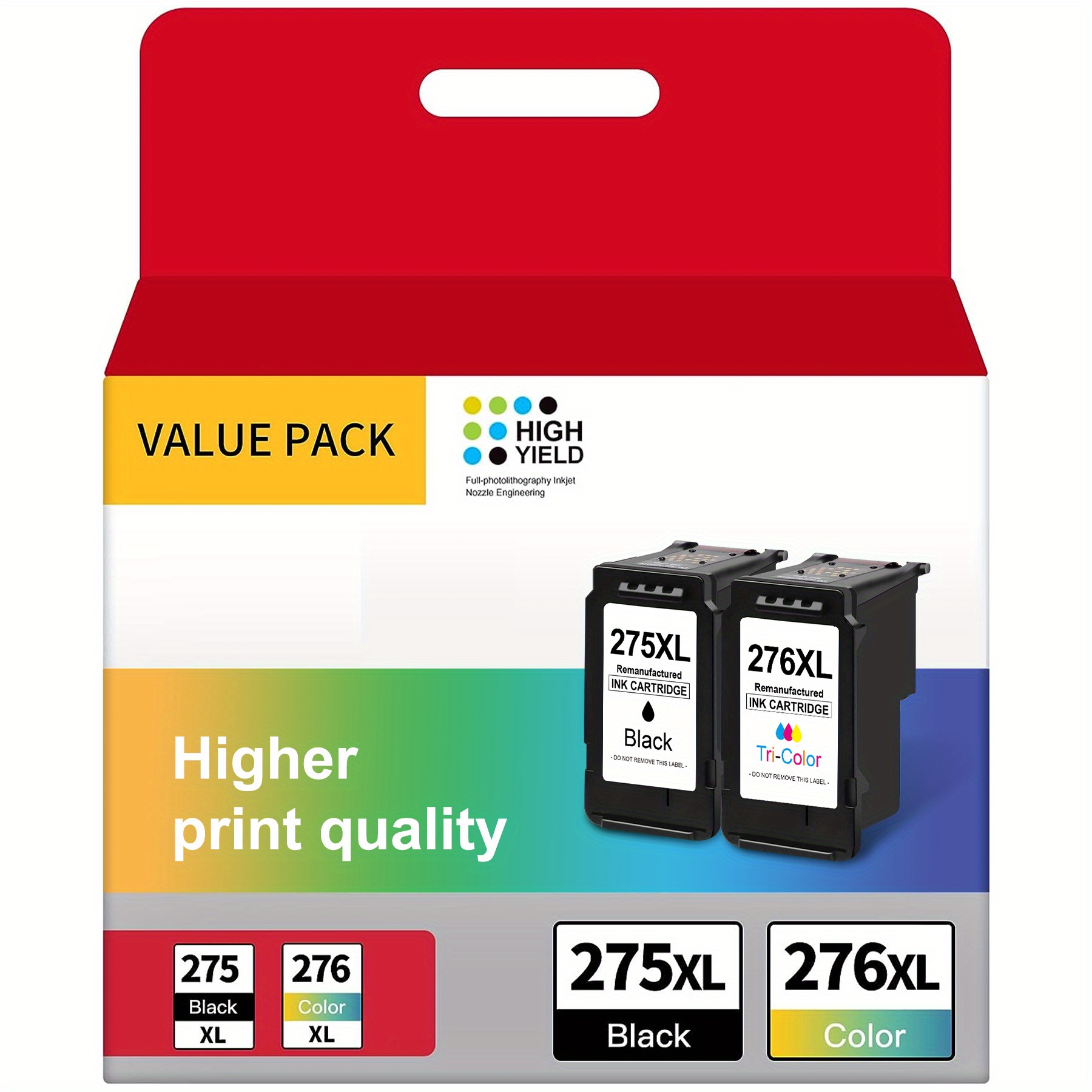 

275xl 276xl Ink Cartridges Black & For Ink 275 Ink 276 For Pg-275 Cl-276 Ink Cartridges Compatible For Tr4720 Tr4722 Ts3500 Ts3520 Printers