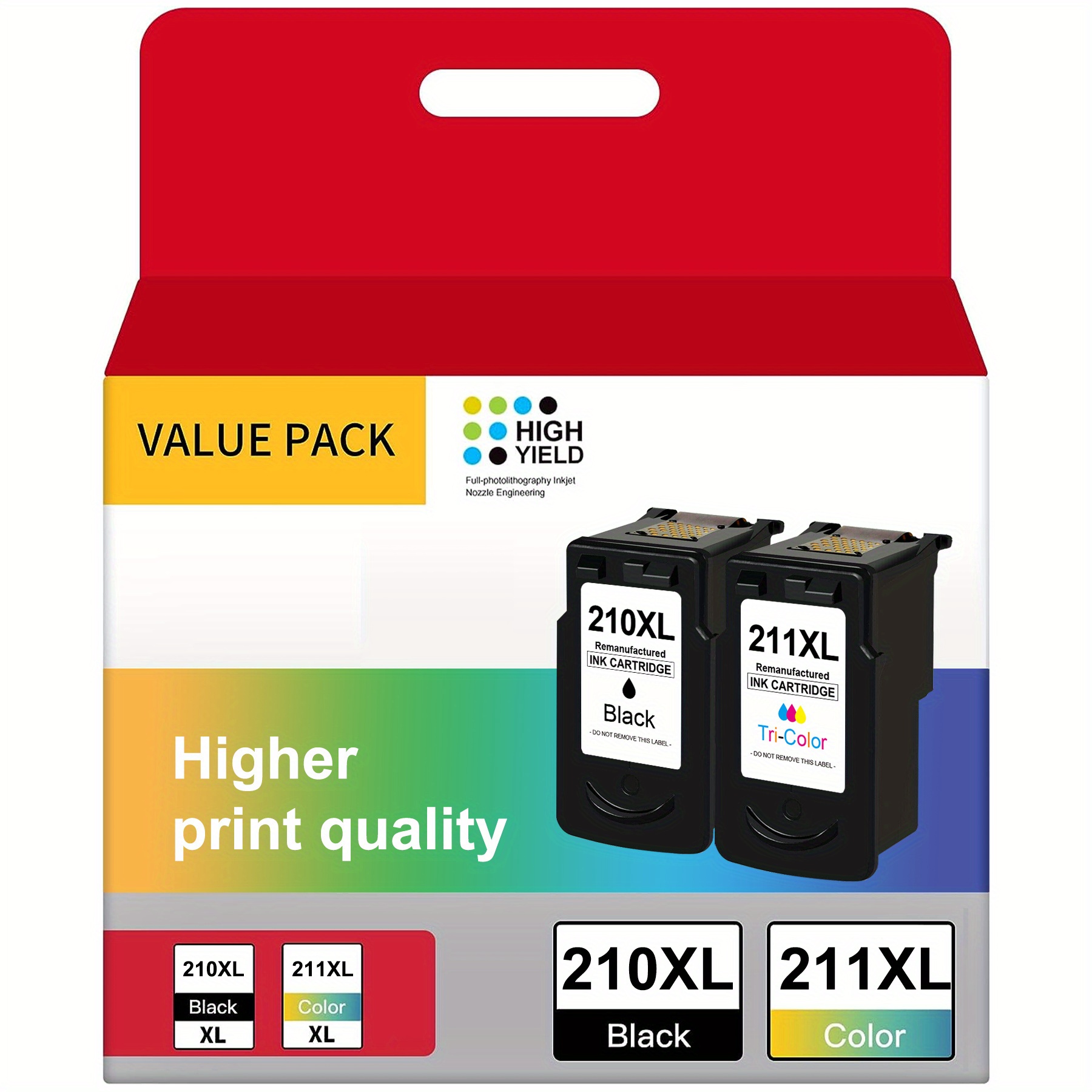 

2pcs High- Pg-210xl Black & Tri- Cartridge Replacement For Mp240, Mp480, Ip2702, Mp495, Mx410, Mx340, And More - Compatible Printers With Vibrant Print Quality