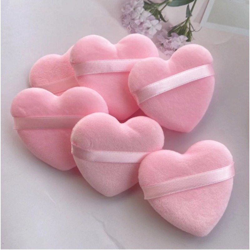 

1/3/6pcs Heart-shaped Makeup Sponge Puff, Soft , Foam, Gentle And Skin-friendly Makeup, Portable Makeup Tool