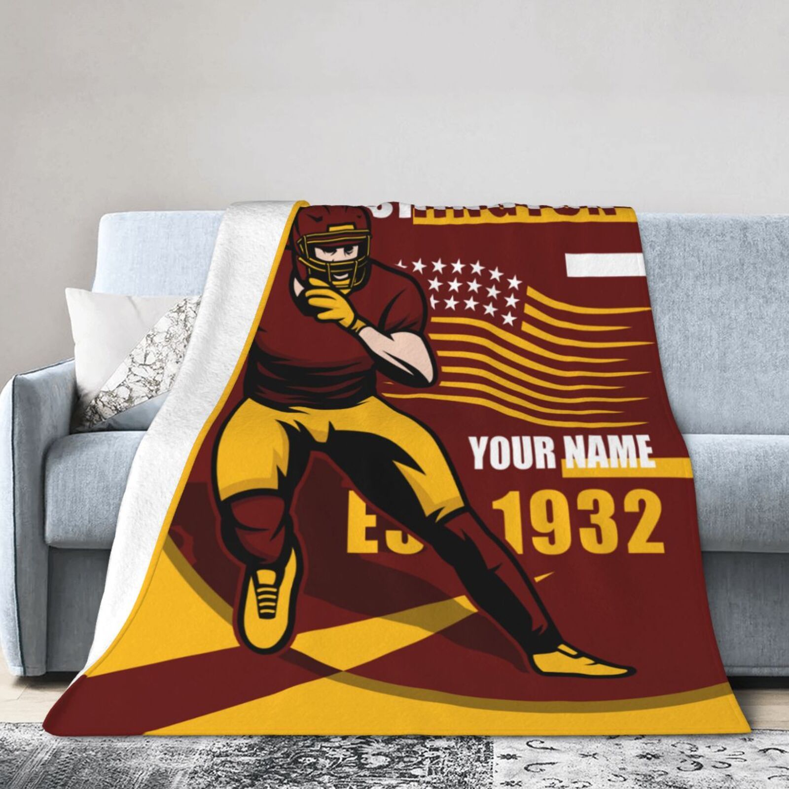 

Customizable Fan Blanket - Personalized , & Polyester, For , Bed, Sofa