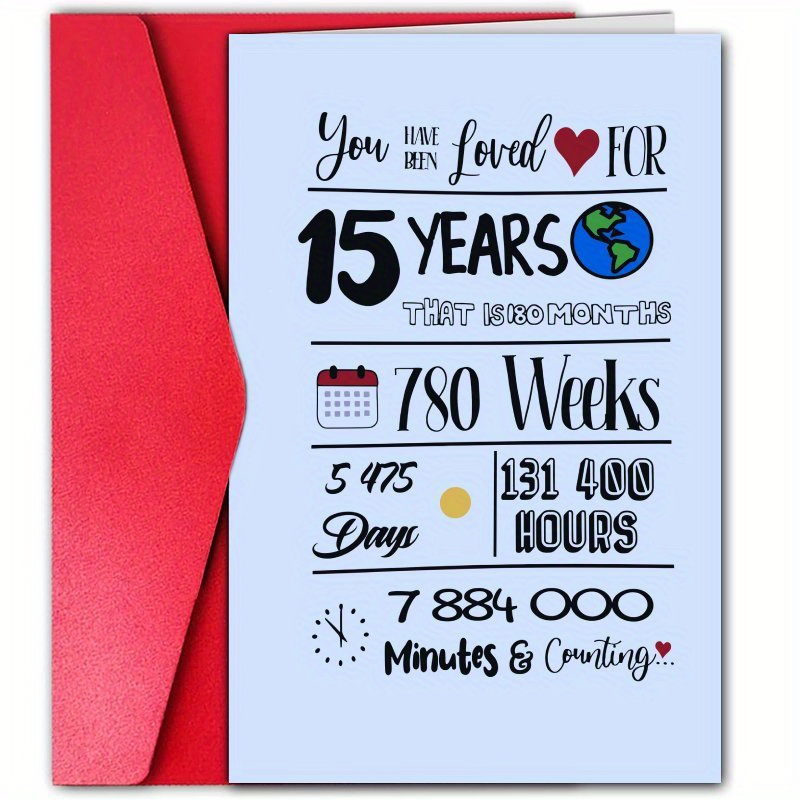 TEMU 1pc, 15th Birthday Card, Fun 15th Birthday Greeting Card, Humorous Birthday Card For Her, Happy Birthday Card For Daughter, Granddaughter