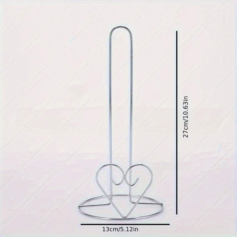 Image of Electroplated Natural Finish Kitchen Standing Tissue Holder, Tabletop Tissue Display And Organizer, Vertical Roll Paper Storage Rack