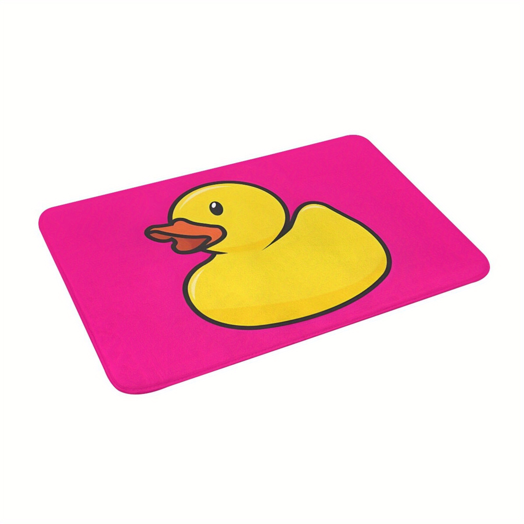 

1pc Hot Pink Rubber Duck Anti-slip Doormat – Fun Cartoon Design, Machine Washable Polyester Bath Mat For Hallway, Entryway & Home Decor, Bathroom Mat