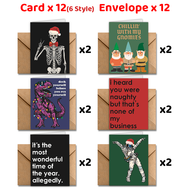 

24pcs Humorous Christmas Greetings Envelopes - , Size, , , For Parties// , Supplies, Suitable For Anyone