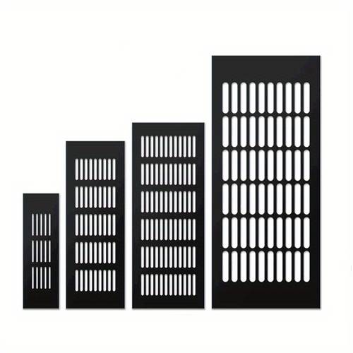 elementbilde 2 stk svarte ventiler perforert plate aluminium luftventilator grill deksel ventilasjon for skap sko klimaanlegg hjem dekor deksel