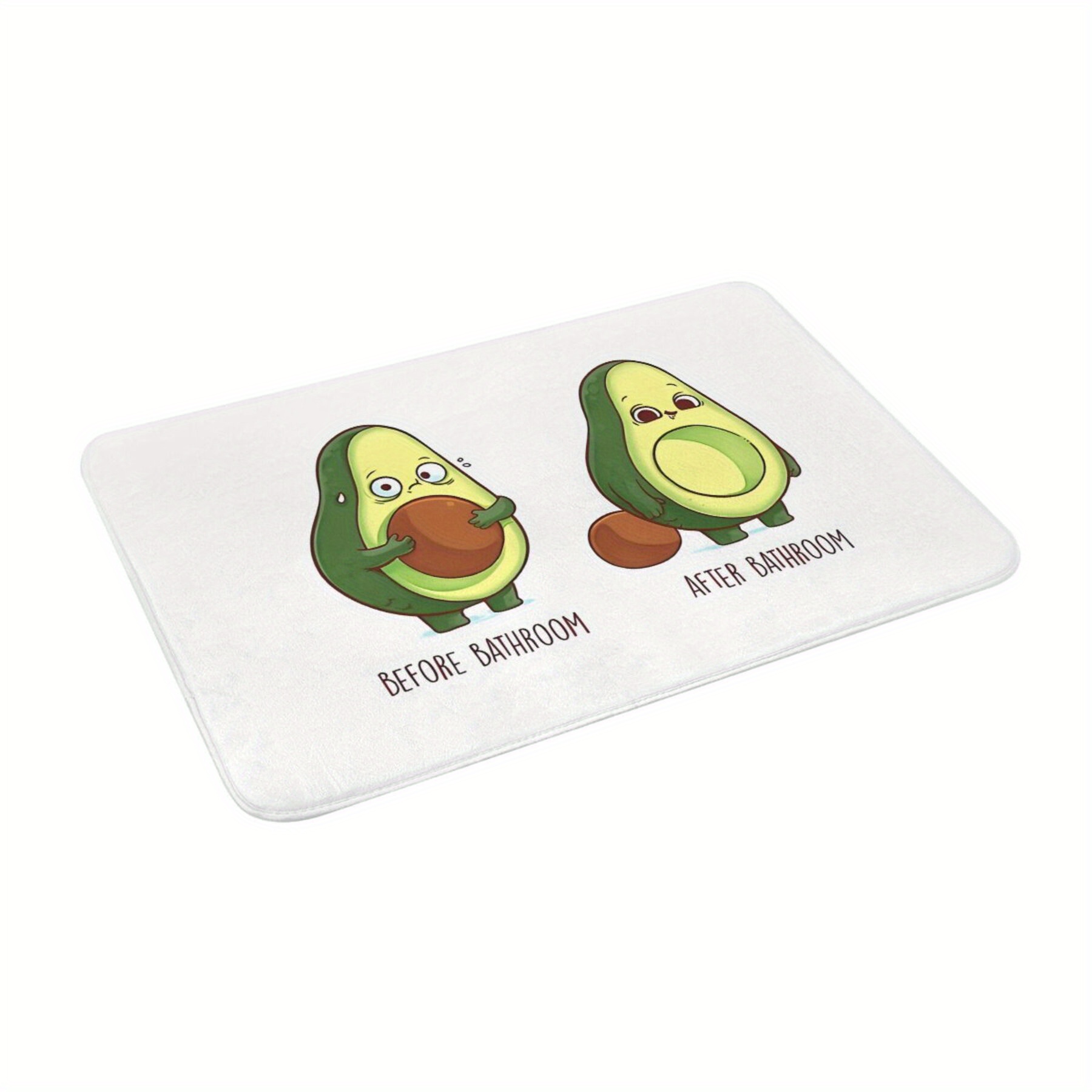 

Chic Avocado-themed Bathroom Mat - Lightweight, Machine Washable Polyester Rug For Home Decor