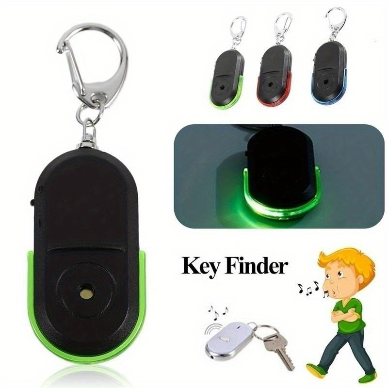 

1pc Elegant Plastic Anti-lost Keychain For Men, Whistle Sound & Led Light Locator, Fashionable Key Ring Accessory