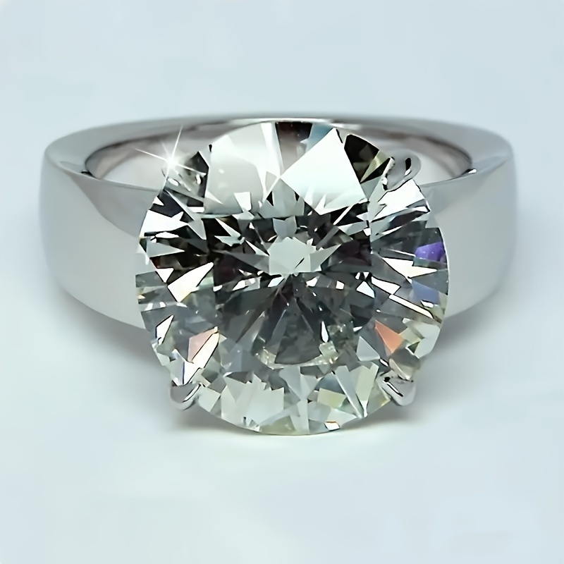 Image of Instant Shipment 1pc S925 Inlaid 5 Carat Moissanite Ring Birthday Party Luxury Gift For Men Women