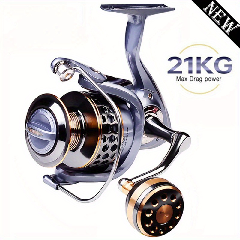 

High-performance Saltwater Fishing Reel - 21kg Max Drag, Aluminum Alloy Spool, 5.2:1 Gear , Design