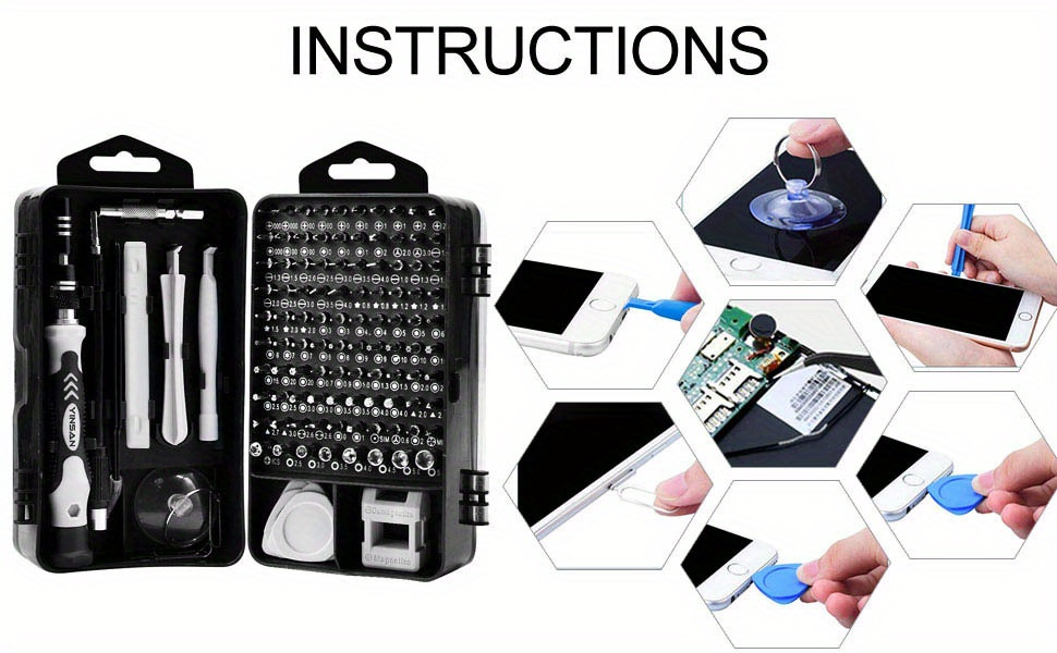 precision screwdriver set 115 in 1 screwdriver bit sets diy repair tools kit for iphone laptop glasses and other electronics mini screwdriver set with case details 0