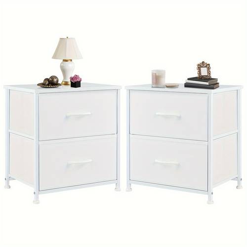 1pc 2pcs nightstand set of 2 dresser for bedroom with 2 drawer small dresser tables nightstand with removable fabric bins for small spaces closet entryway college dorm 1pc