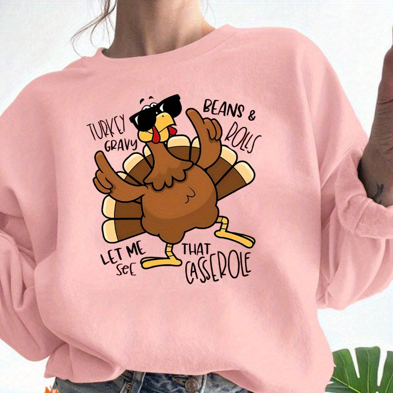 

Women's Turkey & Long Sleeve Sweatshirt - Polyester,