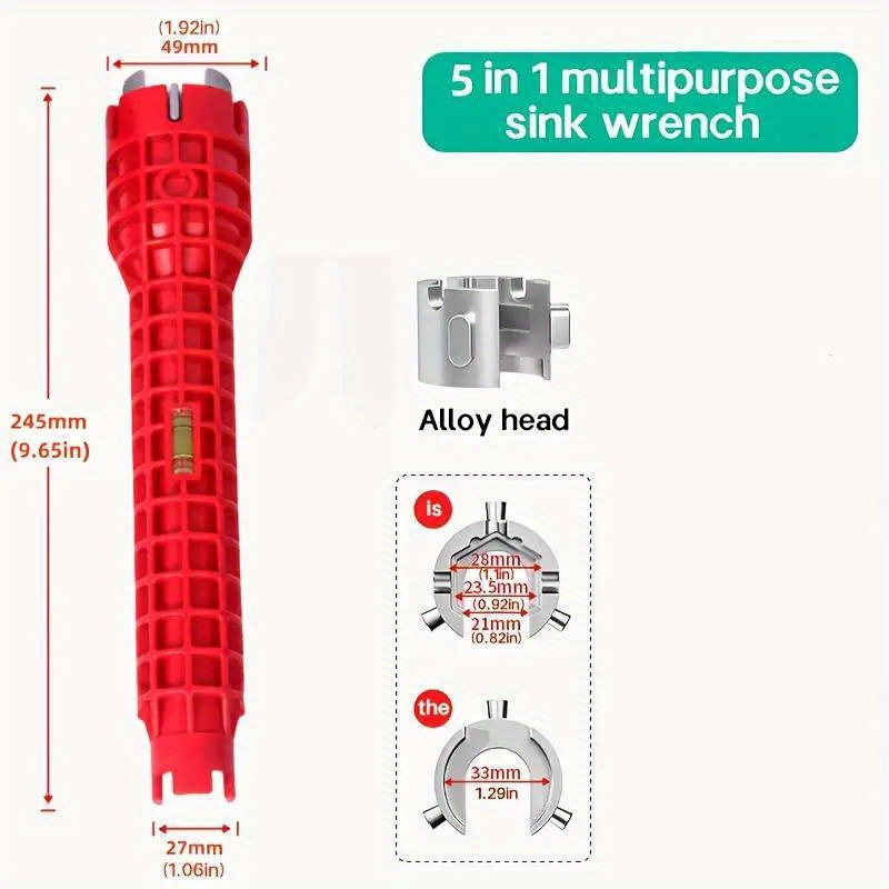 TEMU Multifunctional Sink Wrench - Durable Plastic, Industrial Tool For Faucet & Bathroom Installation