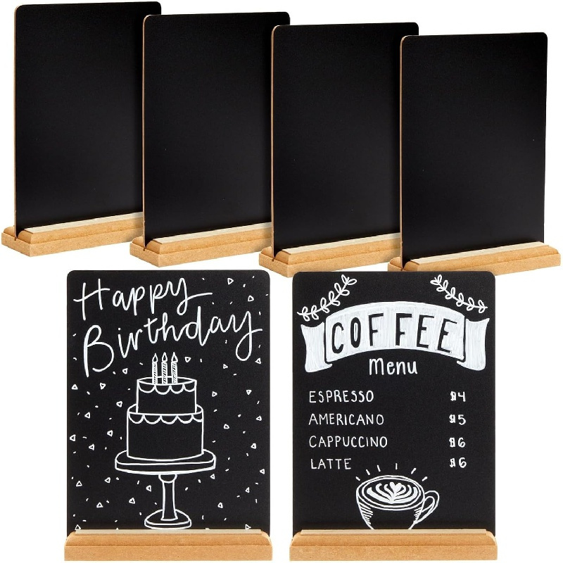 

Mini Chalkboard Signs With Stand - 2/6 Pack, 6x8 Inch, Wooden Frame, Ideal For Table Decor, Restaurant, Food Display, Message Boards, Small Business, Wedding, Banquet, Coffee Shop