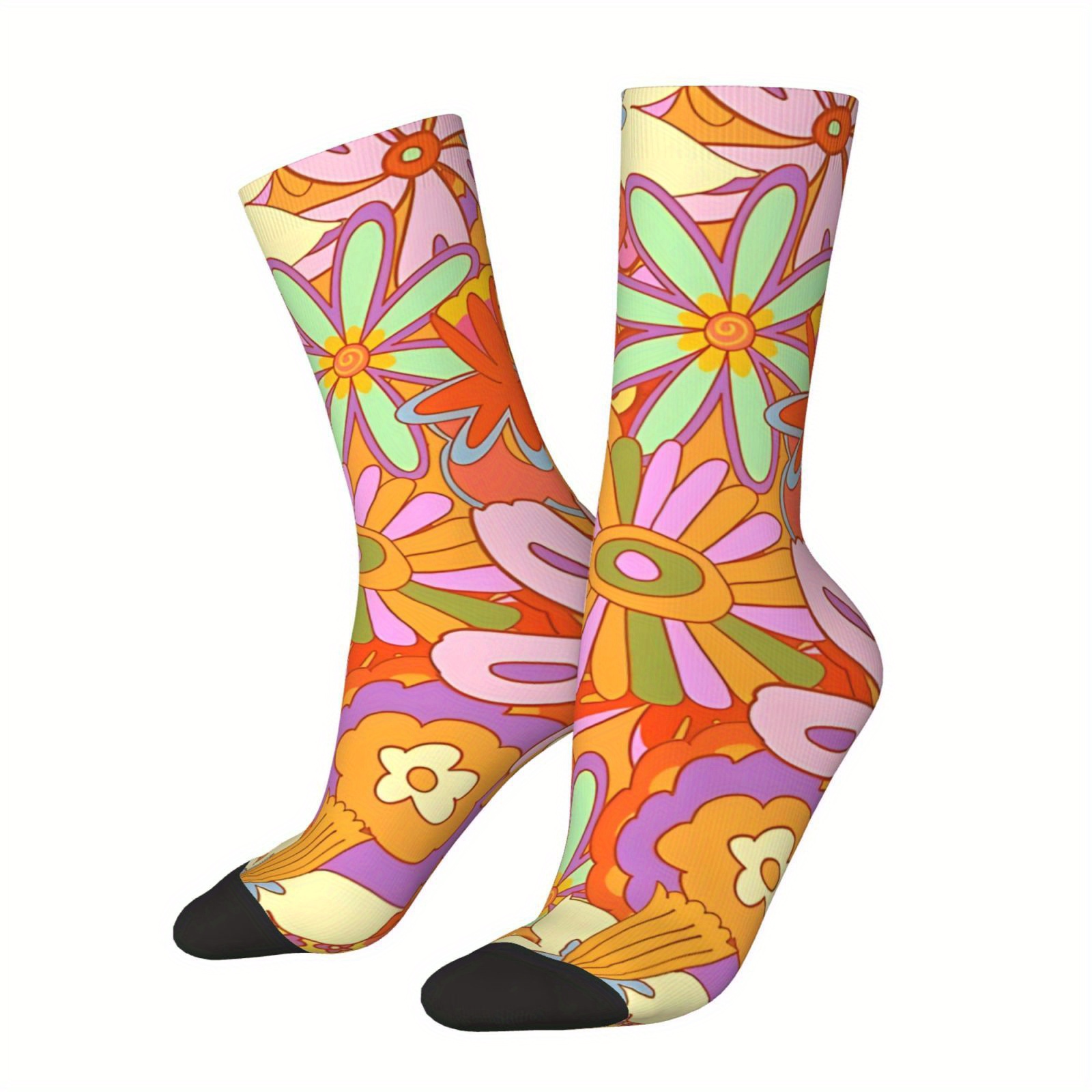 

Hip Hop Vintage Floral Socks - Seamless, Fun Novelty Socks For , Perfect Gift