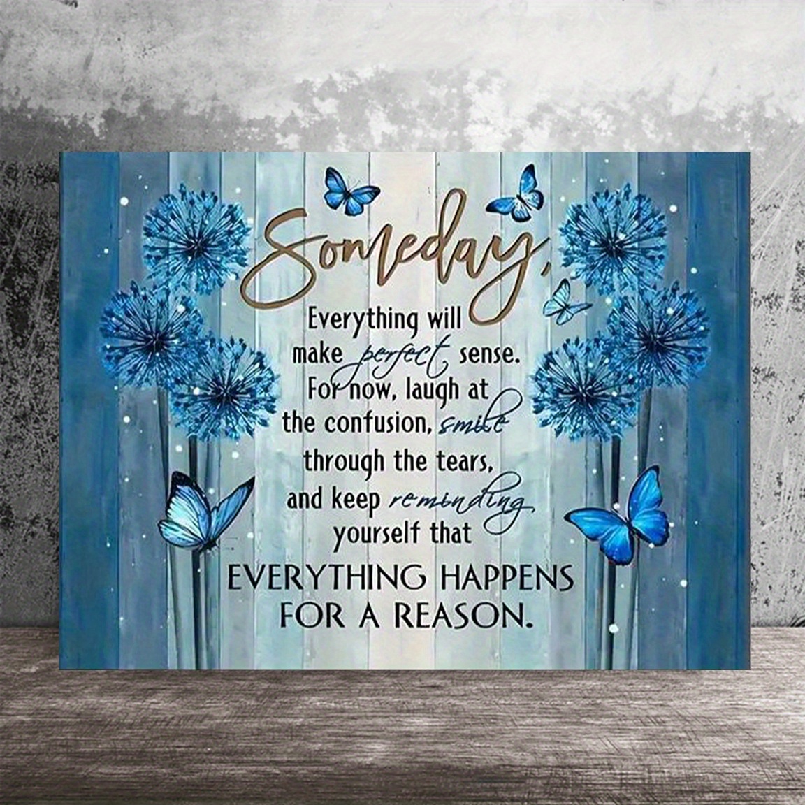 

1pc Inspirational Quote Canvas Art, Blue Butterfly Design, 12x16 Inches, Frameless Wall Decor For Home, Bedroom, Kitchen, Living Room, Bathroom, Office, Cafe, Artistic Poster For Room Decor