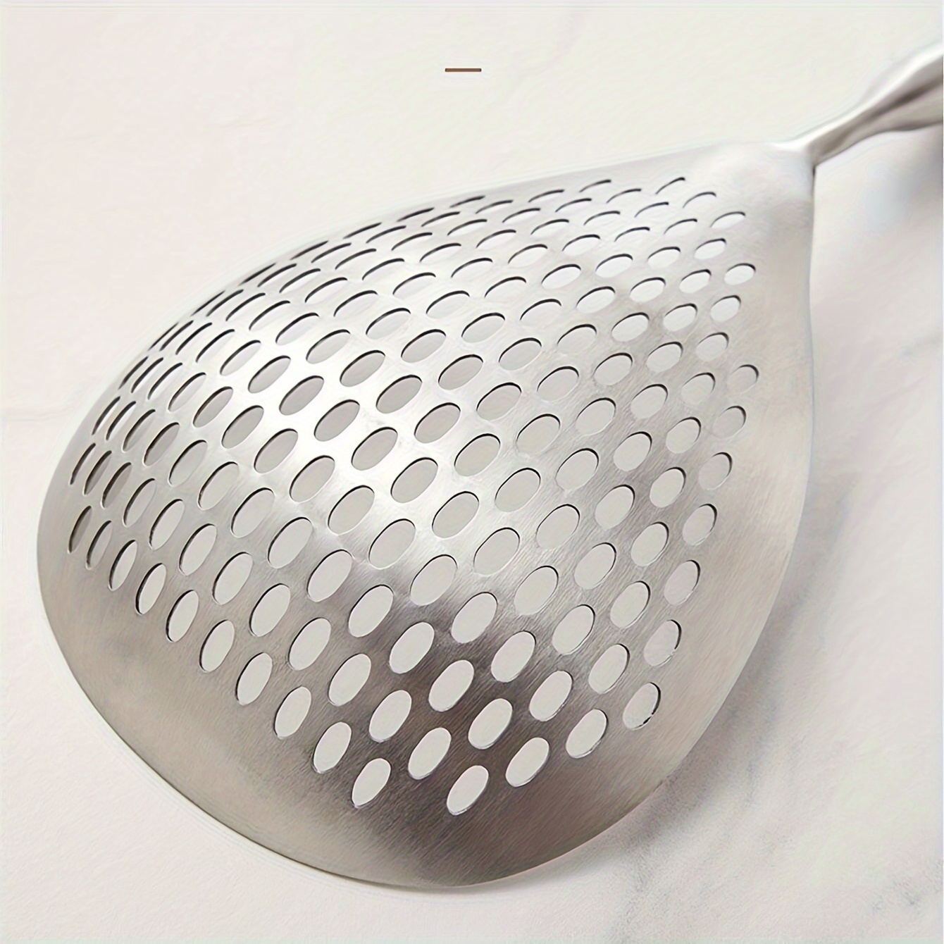 

1pc Stainless Steel Colander Spoon Large Size Fry Food Spoon Kitchen Household Ladle Oil Frying Mesh Spoon One-piece Molding Large Ladle For Pasta