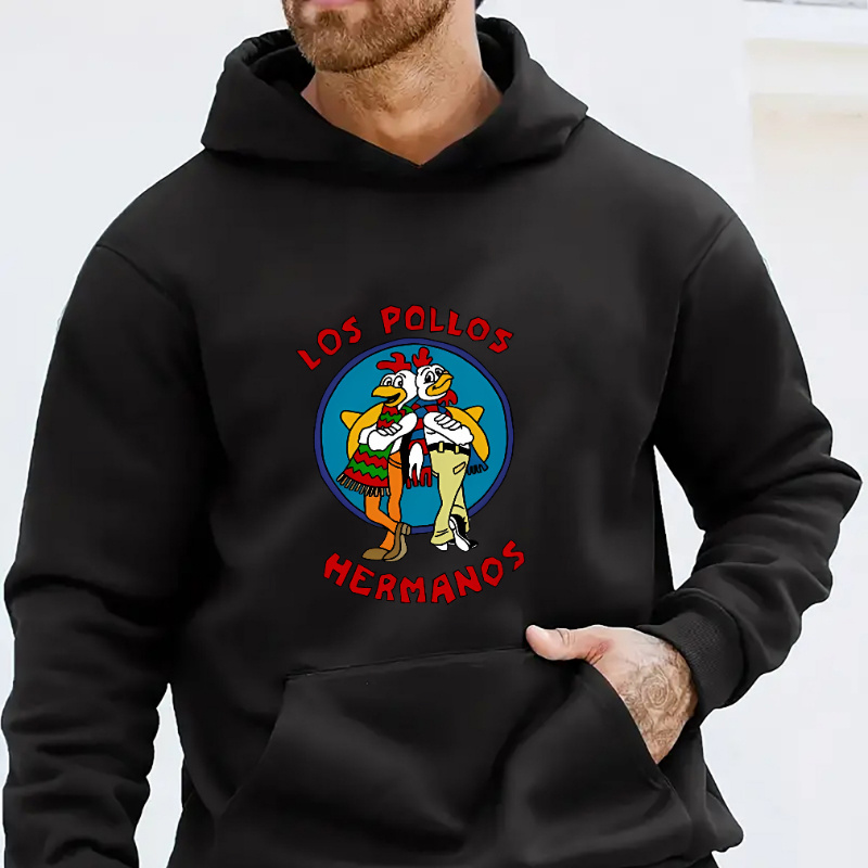 

Les Pollos Hermanos Imprimé Graphique Sweat à Capuche - Tissu Tricot Casual à Manches Longues avec Motif Géométrique, 100% Polyester, Légère Élasticité, Taille Relâchée pour Toutes les Saisons