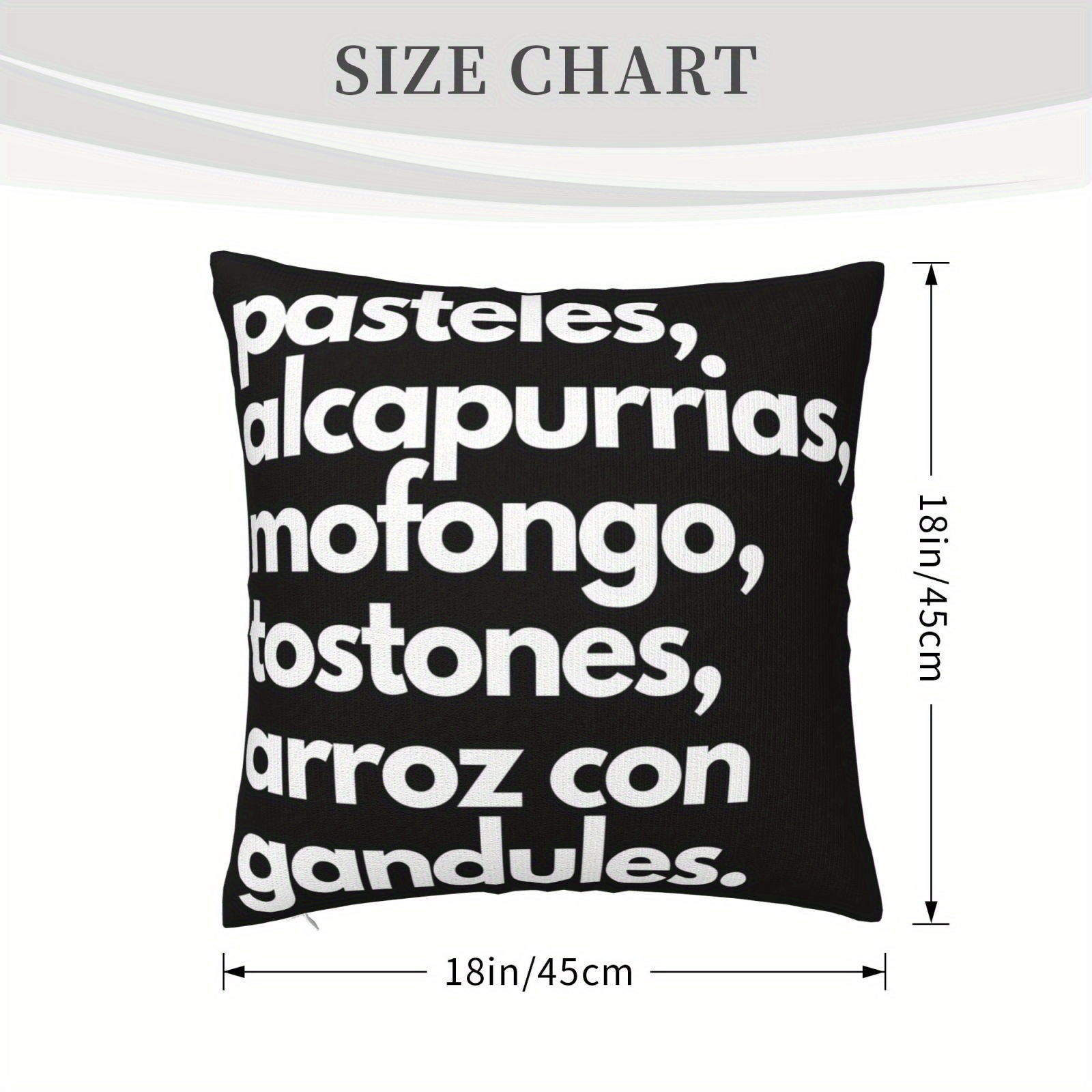 TEMU 18x18 Inch Vintage Puerto Rican Cuisine & Merry Christmas Dual-sided Pillow Cover - Soft Polyester, Zipper Closure, Machine Washable - Ideal For