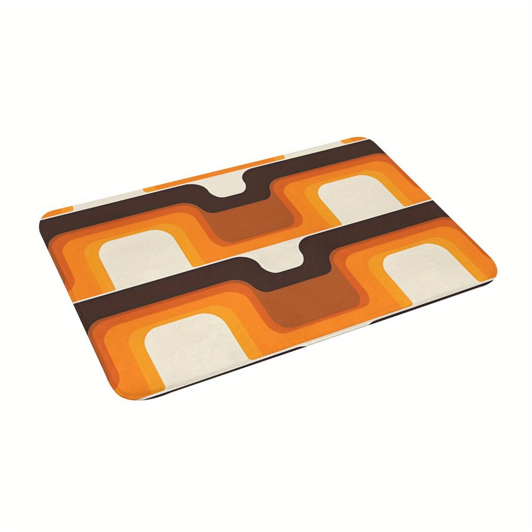 

1 tapis de bain orange moderne du du siècle, % polyester, lavable en machine, tapis rectangulaire léger pour la décoration intérieure, tapis d'intérieur/extérieur de style années 1970