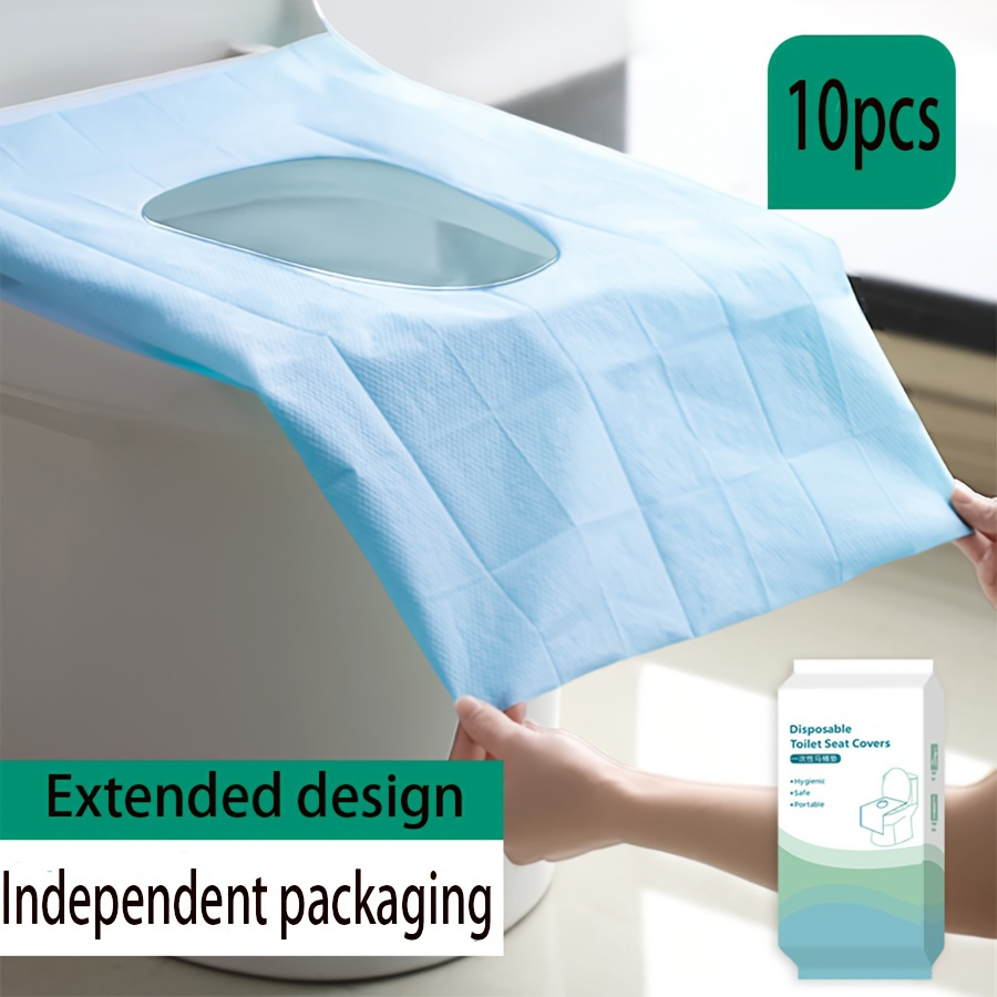 

10pcs Disposable Toilet Seat Covers, Extended Full Coverage, Waterproof, Cold Resistant, Soft, , Packaging For Travel, Business, Hotels - Material: Other