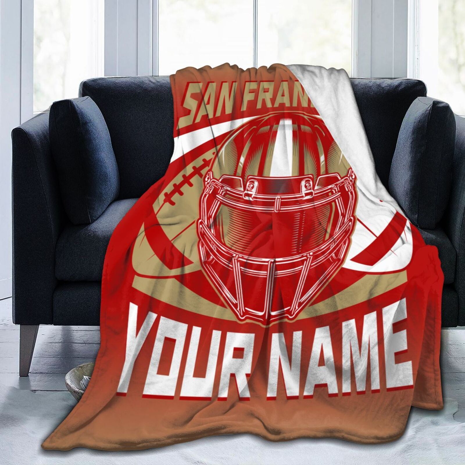 

Customizable San Blanket - Personalized , Polyester Fleece, Rectangular , Knitted, For /bed/sofa, Fan