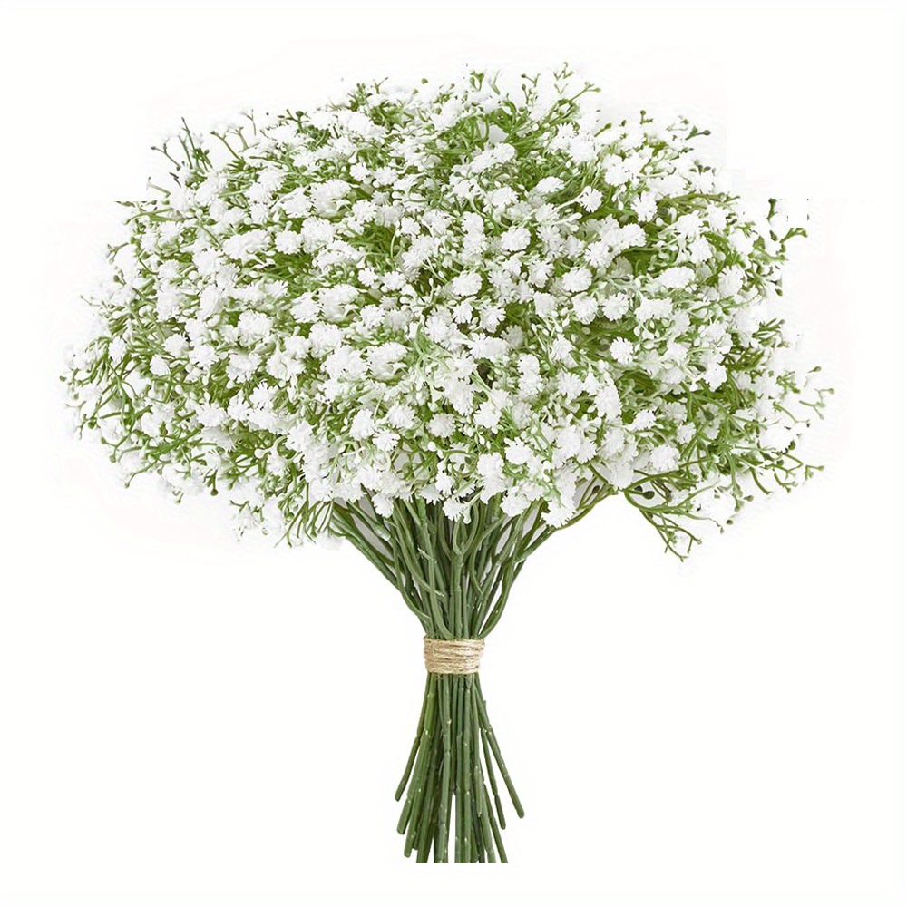 

15pcs Artificial Baby's Breath Bouquets - Faux Gypsophila Real Touch Flowers, Plastic Wedding-and-engagement Floral Arrangements, Diy Wreath Home Party Decor