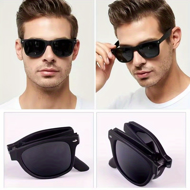 

1/2pcs Folding Glasses Men Women Classic Square Easy Carry Vintage Case Travel Glasses Portable Outdoor Sport Eye Glasses Male